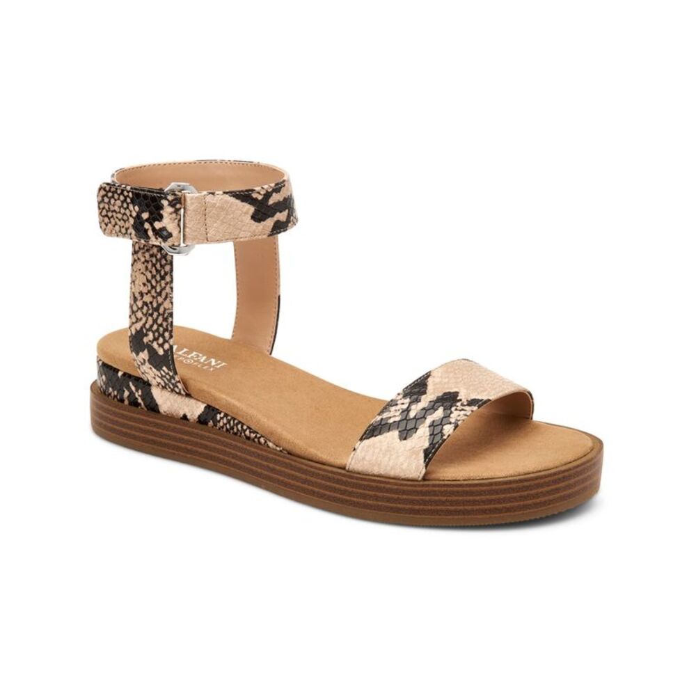 ALFANI Womens Cashew Beige Snake Skin 1" Platform Cherryll Wedge Sandals 6.5 M